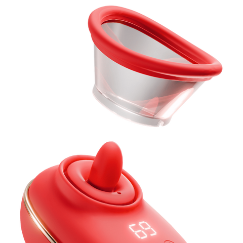 Amovibe Vortex Sucking & Licking Clitoral Stimulator Red - Clit Ticklers and Pulsators