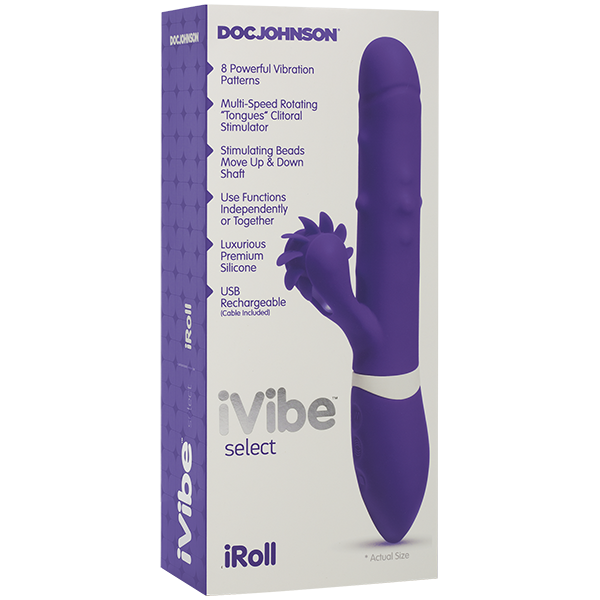 IVibe Iroll Multi Function Rabbit Vibrator With Rotating Tongue Purple Rabbit Vibrators