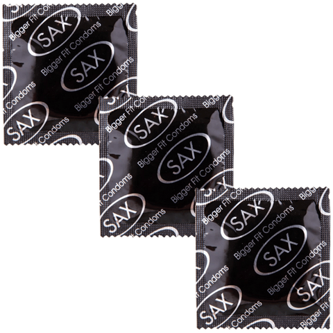 Sax Bigger Fit Straight Latex Condoms 56mm 144 Pack - Condoms