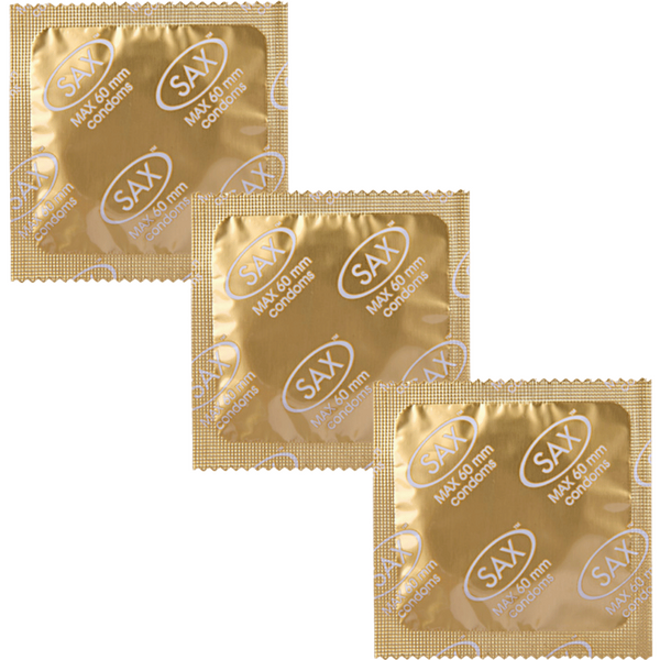 Sax Max Fit Straight Shafted Latex Condoms 60mm 144 Pack Condoms