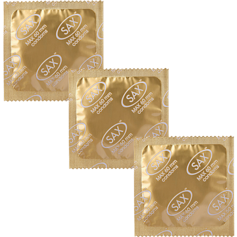 Sax Max Fit Straight Shafted Latex Condoms 60mm 144 Pack - Condoms