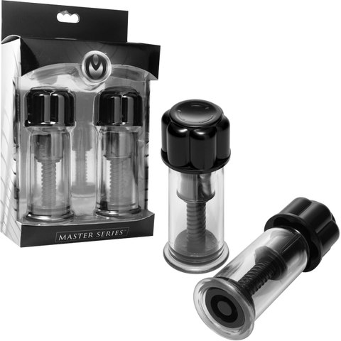 Master Series Black Maxxx Powerful Twist Nipple Suckers - Nipple and Clit Clamps
