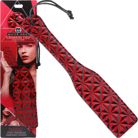 Master Series Crimson Tied Steel Enforced Bondage Spanking Paddle - Paddles And Slappers