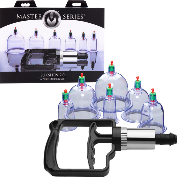 Master Series Sukshen Cupping Set With Acu Points 6 Piece Breast and Nipple Toys