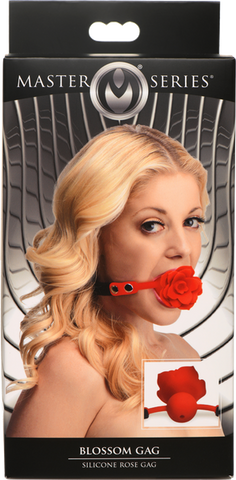 Master Series Blossom Gag Silicone Gag Rose - Bondage Gags and Bits