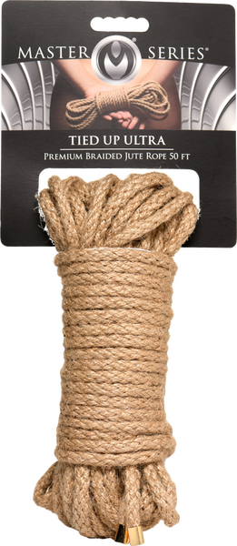 Master Series Tied Up Ultra Premium Braided Jute Bondage Rope 50 Feet Cuffs And Restraints