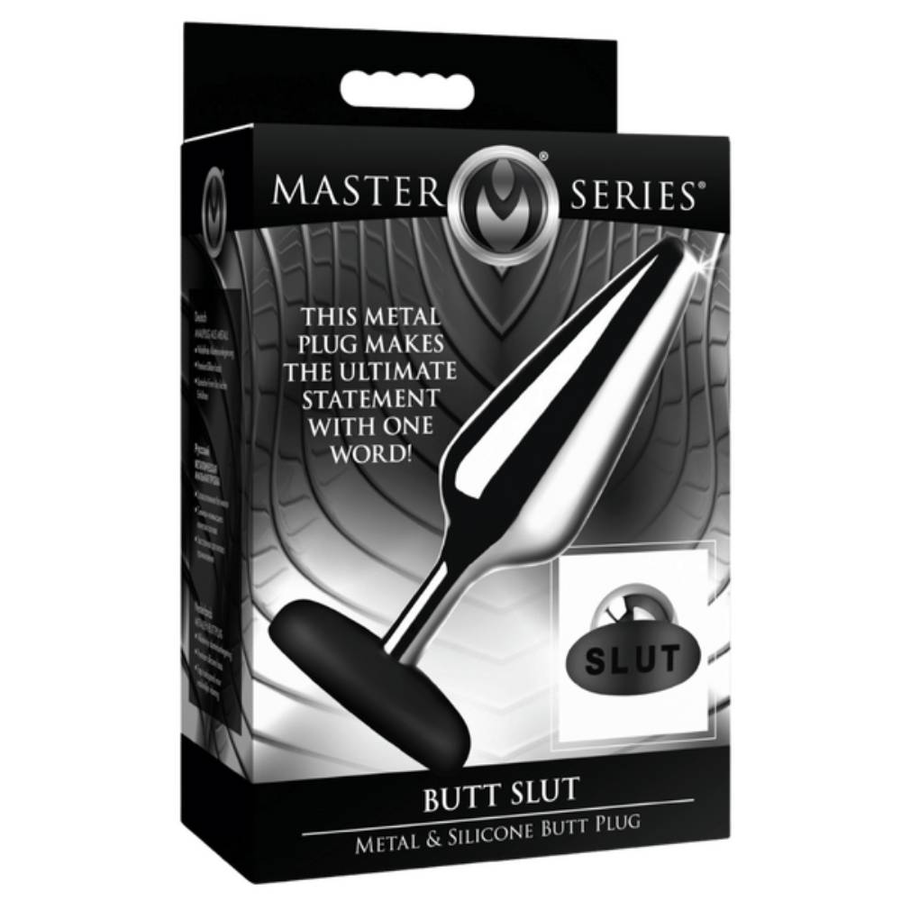 Master Series Butt Slut Metal and Silicone Butt Plug Butt Plugs