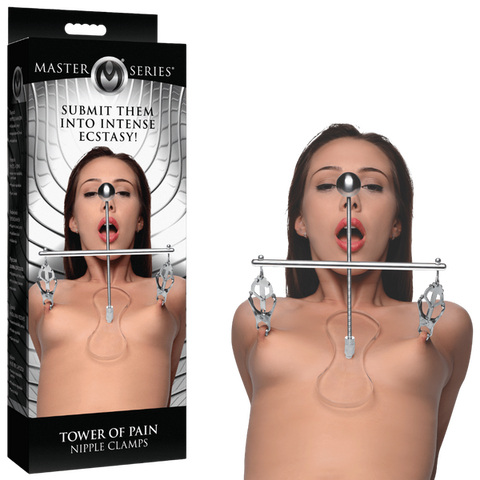 Master Series Tower Of Pain BDSM Play Nipple Clamps - Nipple and Clit Clamps