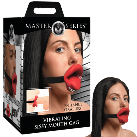 Master Series Vibrating Sissy Bondage Play Mouth Gag - Bondage Gags and Bits