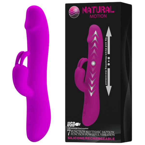 Pretty Love Natural Motion Thrusting Rabbit Vibrator Purple Rabbit Vibrators