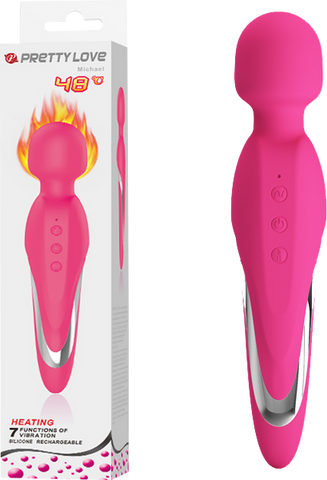 Pretty Love Michael Rechargeable Warming Body Wand Massager Pink - Body Wands