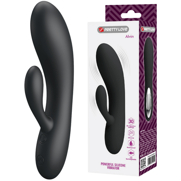 Pretty Love Alvin Rechargeable Silicone Rabbit Massager - Rabbit Vibrators