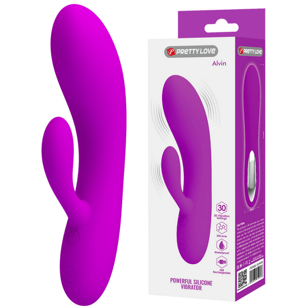 Pretty Love Alvin Rechargeable Silicone Rabbit Massager - Rabbit Vibrators