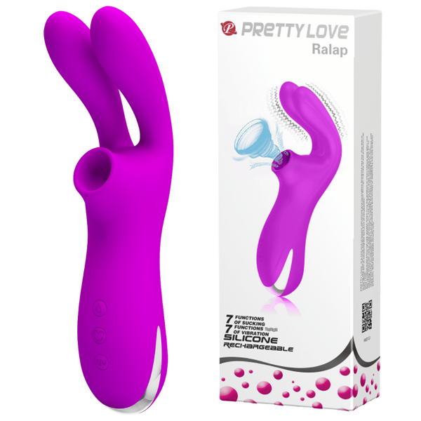 Pretty Love Ralap Rechargeable Suction Based Adult Massager Purple Clit Ticklers and Pulsators