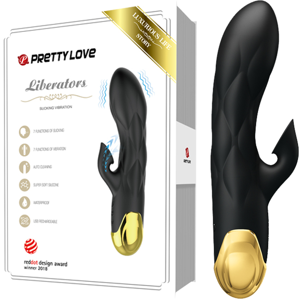 Pretty Love Liberators Rechargeable Rabbit Style Vibrator Black Rabbit Vibrators