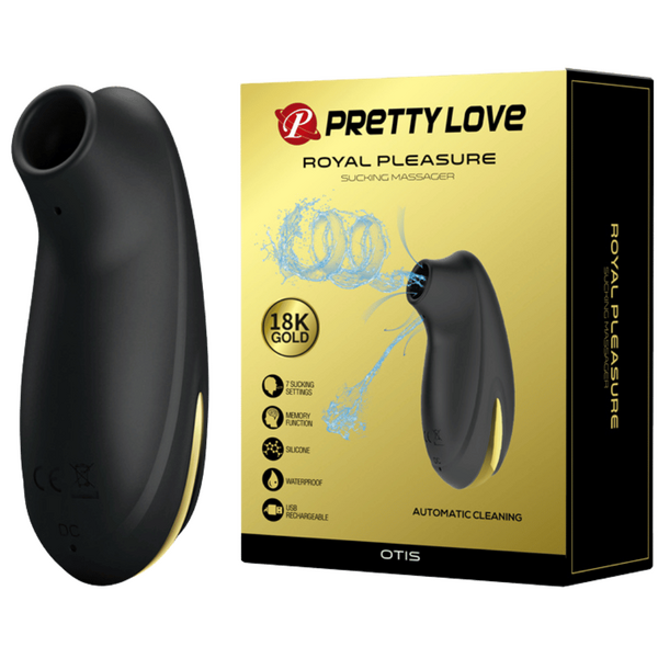 Pretty Love Otis Royal Pleasure Suction Based Clitoral Massager Black / Gold Clit Ticklers and Pulsators