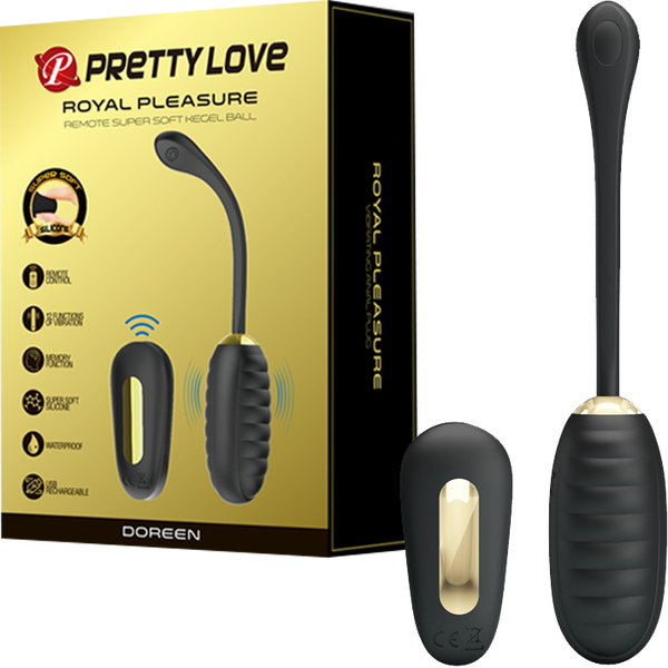 Pretty Love Doreen 12 Functions Remote Control Love Egg Massager Black Love Eggs and Kegel Exercisers