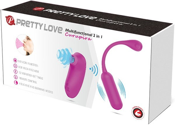 Pretty Love Curupira Multifunctional 2 In 1 Remote Control Clitoral Massager Purple Clit Ticklers and Pulsators