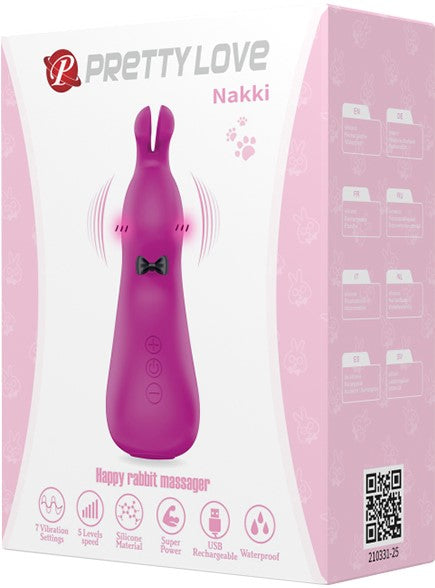 Pretty Love USB Rechargeable Nakki Personal Massager Purple Rabbit Vibrators
