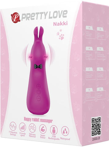 Pretty Love USB Rechargeable Nakki Personal Massager Purple - Rabbit Vibrators