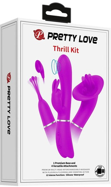 Pretty Love Velvety Silicone & Vibrating Thrill Kit Purple Sex Kits