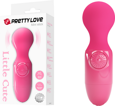 Pretty Love Rechargeable Mini Stick Body Wand Massager Pink - Body Wands