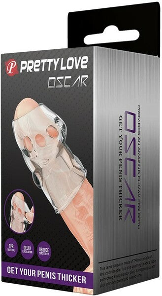 Pretty Love Oscar Mens Penis Sleeve Clear Penis Sleeves and Extenders