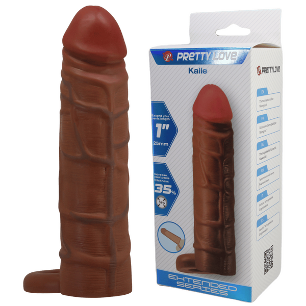 Pretty Love Kaile 7 Inch Penis Extensions Sleeve Tan Penis Sleeves and Extenders