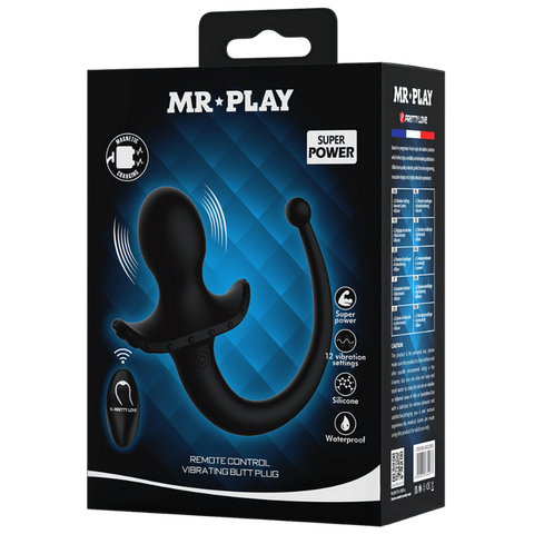Baile Remote Control Vibrating Silicone Butt Plug Tail - Butt Plugs