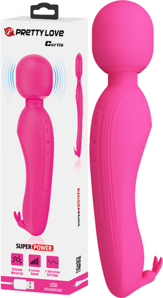 Pretty Love Rechargeable Curtis Vibrating Body Wand Pink Body Wands