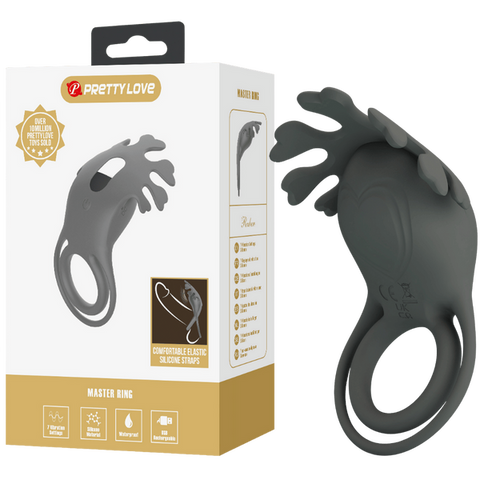 Pretty Love Ruben 7 Function Master Vibrating Cock Ring Grey - Vibrating Cock Rings