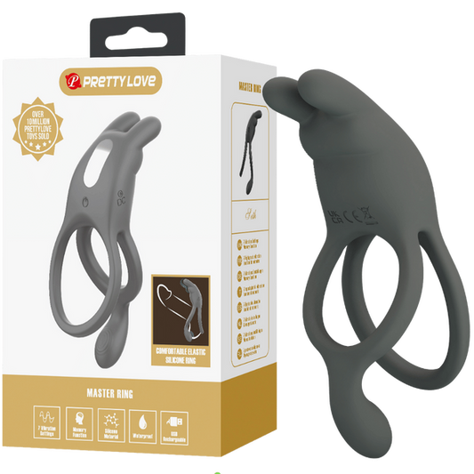 Pretty Love Seth Master Vibrating Cock Ring Grey - Vibrating Cock Rings