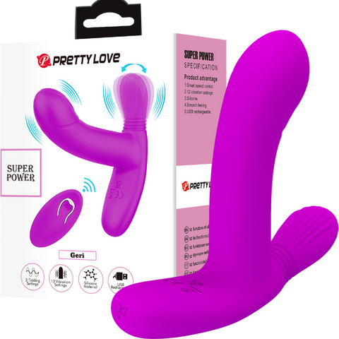 Pretty Love Geri Rechargeable 12 Function G Spot & Clitoral Vibrator Purple - G-Spot Vibrators