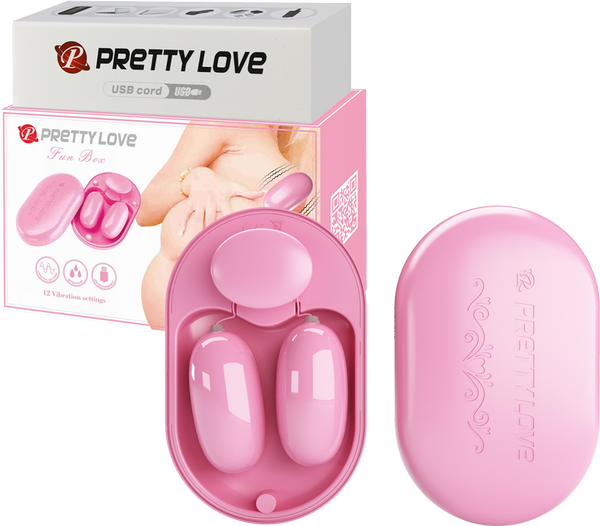Pretty Love Fun Box 12 Function Vibrating Bullet Massager Pink Bullet Vibrators