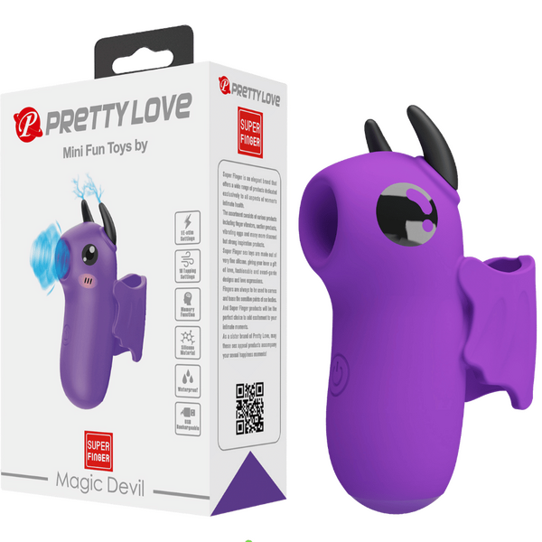 Pretty Love Rechargeable Magic Devil Finger Massager Finger and Tongue Vibrators