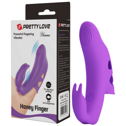Pretty Love Yenna Rechargeable Honey Finger Vibrator Purple - Finger and Tongue Vibrators