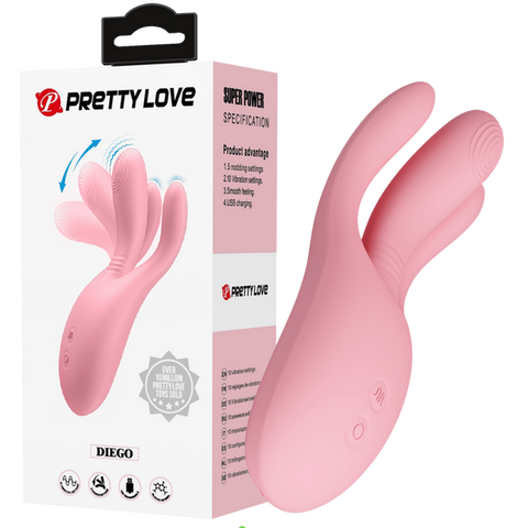 Pretty Love Diego Rechargeable 10 Function G Spot Vibrator Pink - G-Spot Vibrators