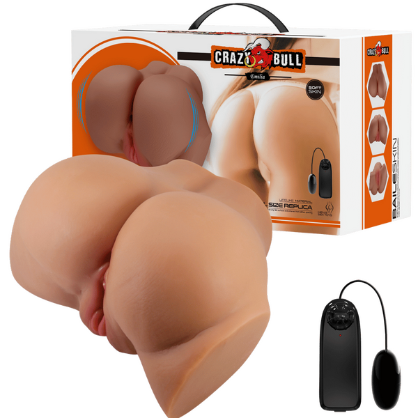 Crazy Bull Emilia Vibrating Male Masturbator Tan Masturbators and Strokers