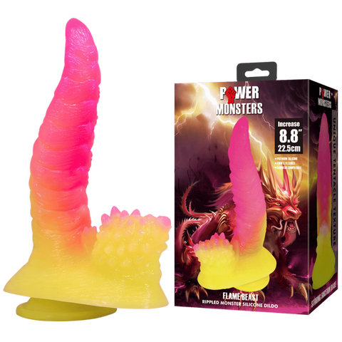 Baile Flame Beast Rippled Monster Silicone Dildo - Realistic Dildos