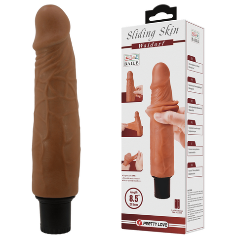 Pretty Love Waldorf 8.5 Inch Vibrating Dildo Tan - Vibrating Dildos