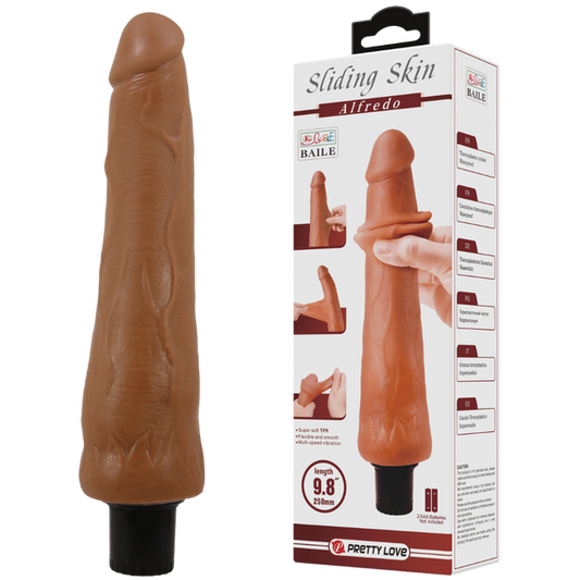 Pretty Love Alfredo 9.8 Inch Realistic Vibrating Cock Tan Vibrating Dildos