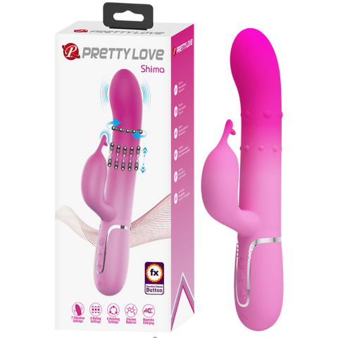 Pretty Love Shima Rechargeable 7 Function Rabbit Vibrator Pink - Rabbit Vibrators