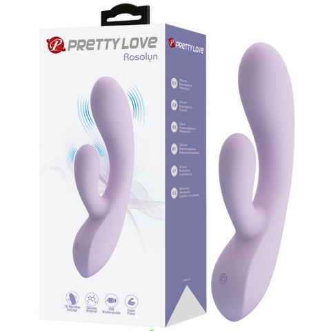 Pretty Love Rosolyn 10 Function Rechargeable Rabbit Vibrator Purple - Rabbit Vibrators