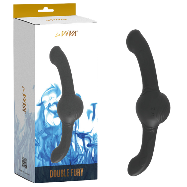 La Viva Double Fury Vibrating & Thrusting Dildo Black Vibrating Dildos