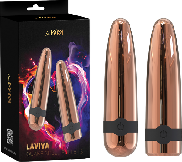 La Viva Quake Shell Multi Function Bullet Vibrator Rose Gold Bullet Vibrators