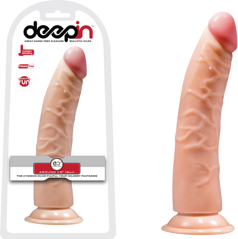 DeepIn Thin Realistic Dong 7.5 Inch Flesh - Realistic Dildos