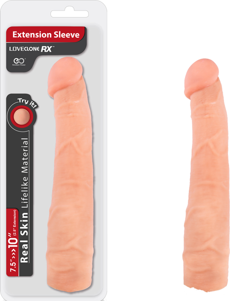 Loveclone RX Penis Extension Sleeve 10 Inch Flesh Penis Sleeves and Extenders