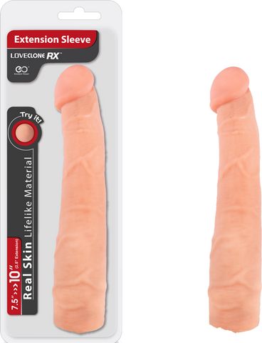 Loveclone RX Penis Extension Sleeve 10 Inch Flesh - Penis Sleeves and Extenders