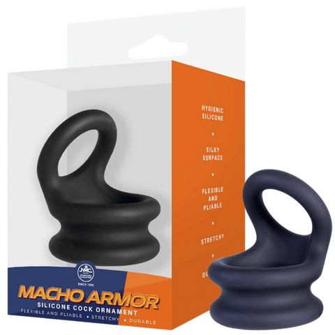 Macho Armor Silicone Stretchy Cock Ornament Medium - Stretchy Cock Rings