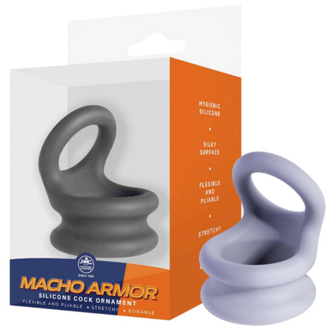 Macho Armor Stretchy and Durable Silicone Cock Ornament Large - Stretchy Cock Rings
